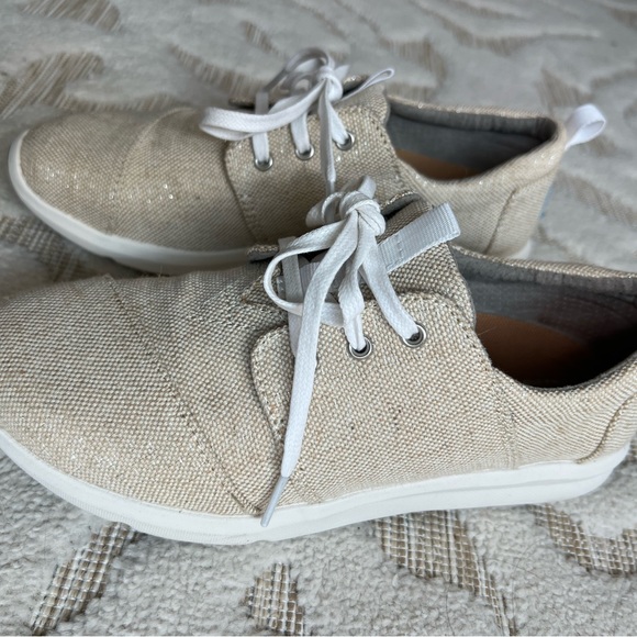 Tom’s Women’s Del Rey Natural Metallic Linen Shoe-never worn! - Picture 6 of 7